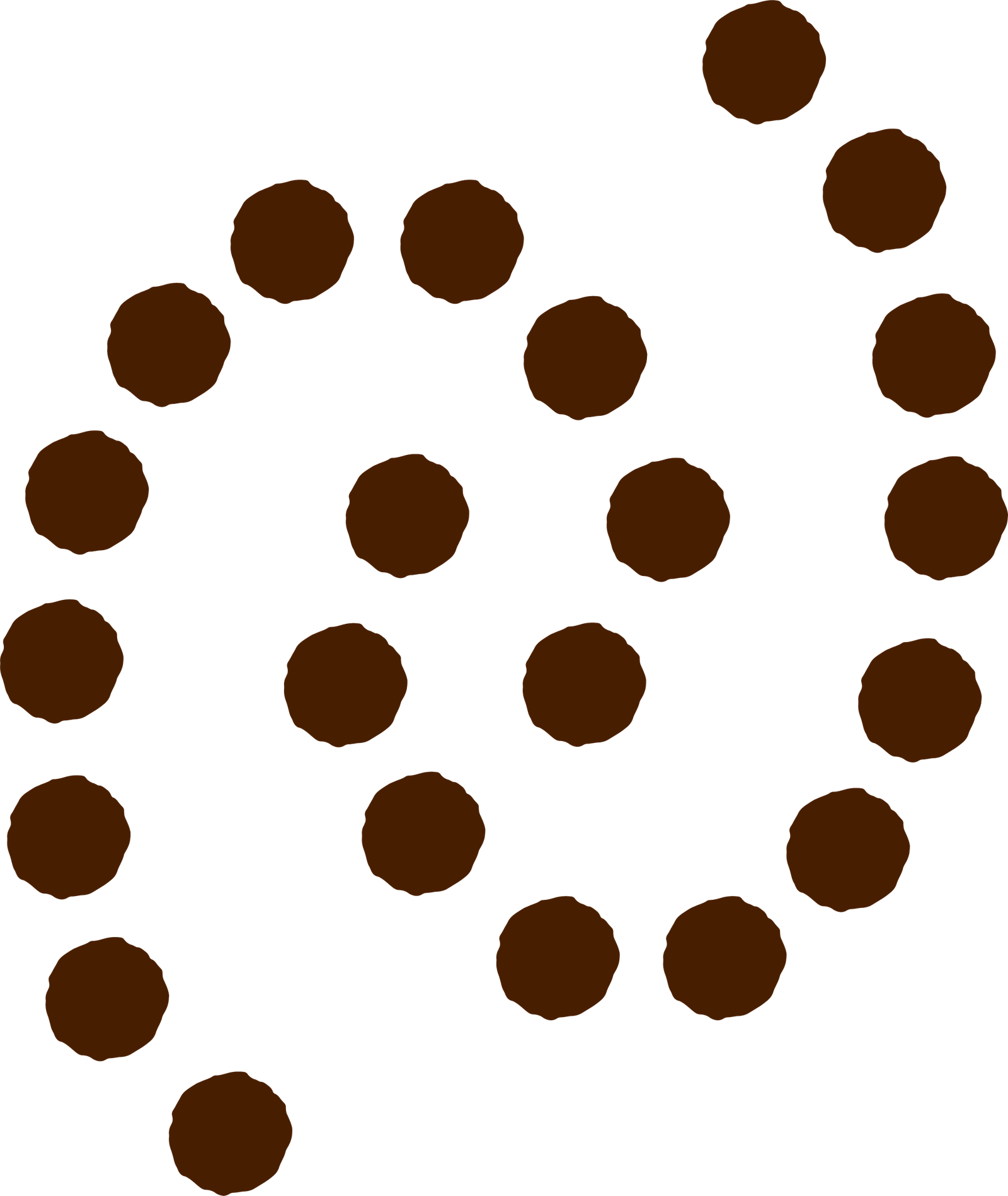 A series on dots forming and interconnecting spiral.